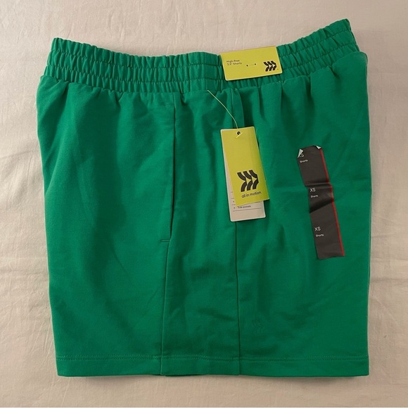 All In Motion High Rise Terry Shorts in Green - Picture 4 of 11